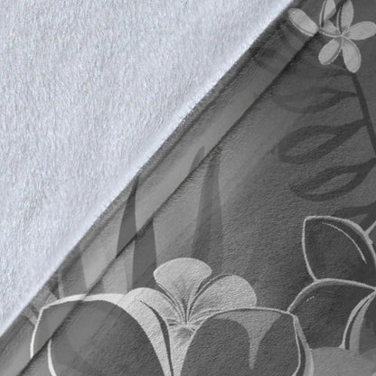 Yap Premium Blanket - Humpback Whale with Tropical Flowers (White)