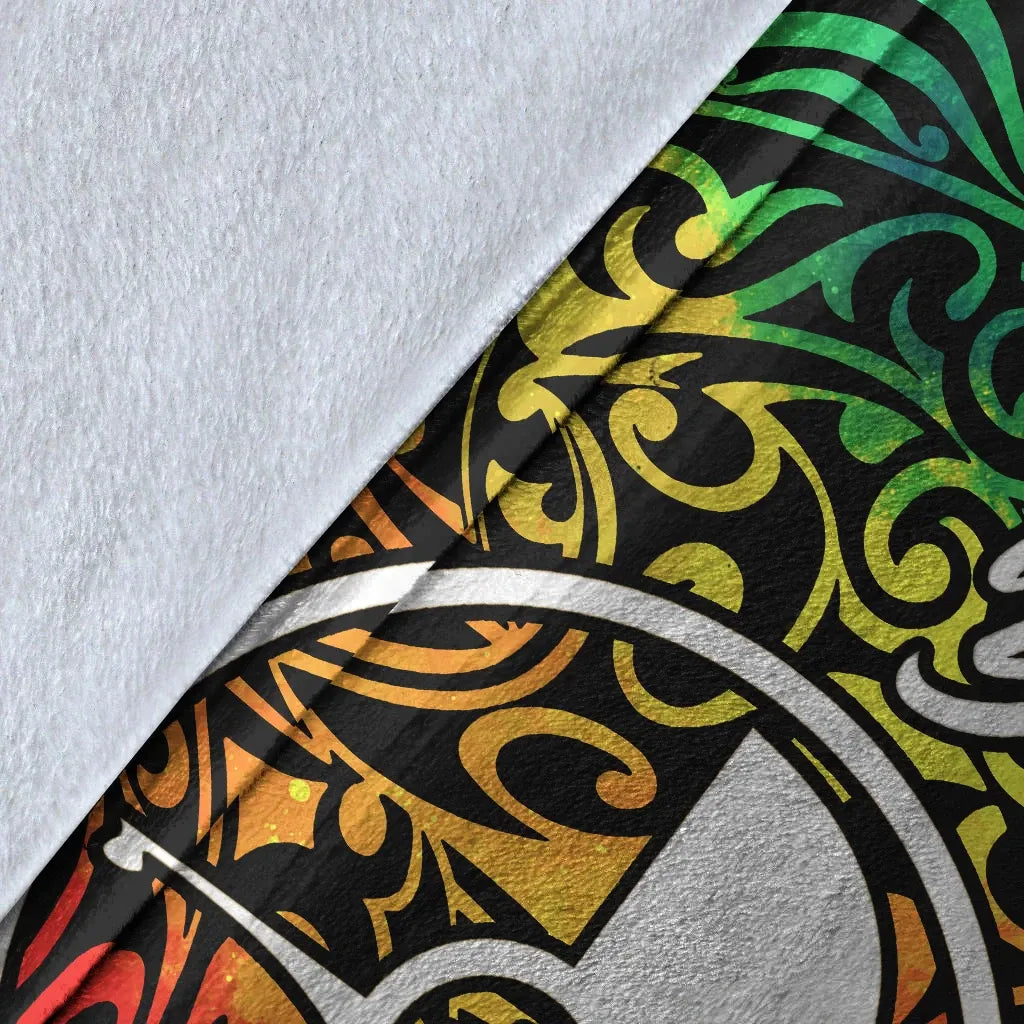 Yap Premium Blanket - Rainbow Polynesian Pattern