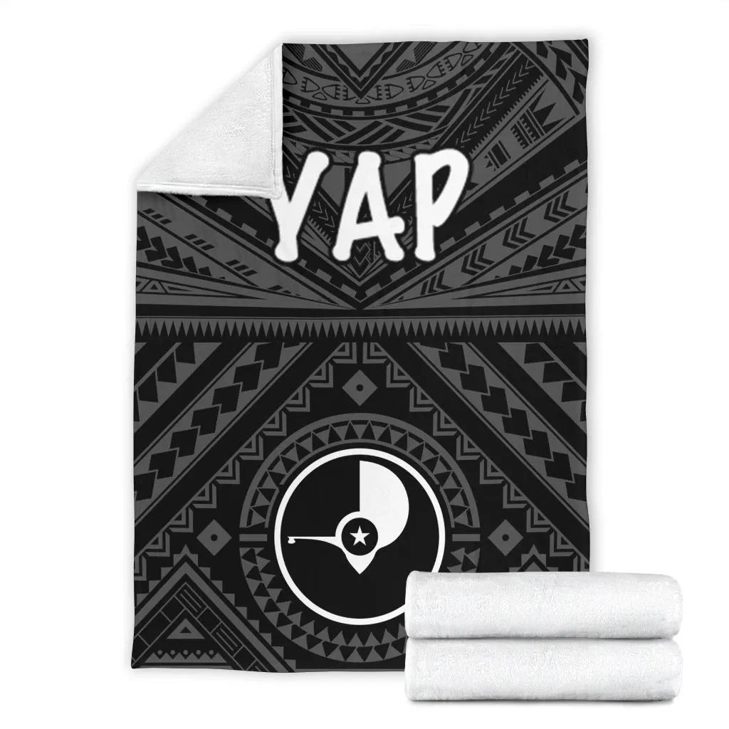Yap Premium Blanket - Yap Seal With Polynesian Tattoo Style