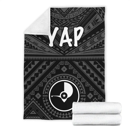 Yap Premium Blanket - Yap Seal With Polynesian Tattoo Style