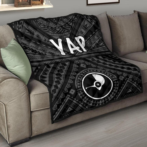 Yap Premium Quilt - Yap Seal With Polynesian Tattoo Style