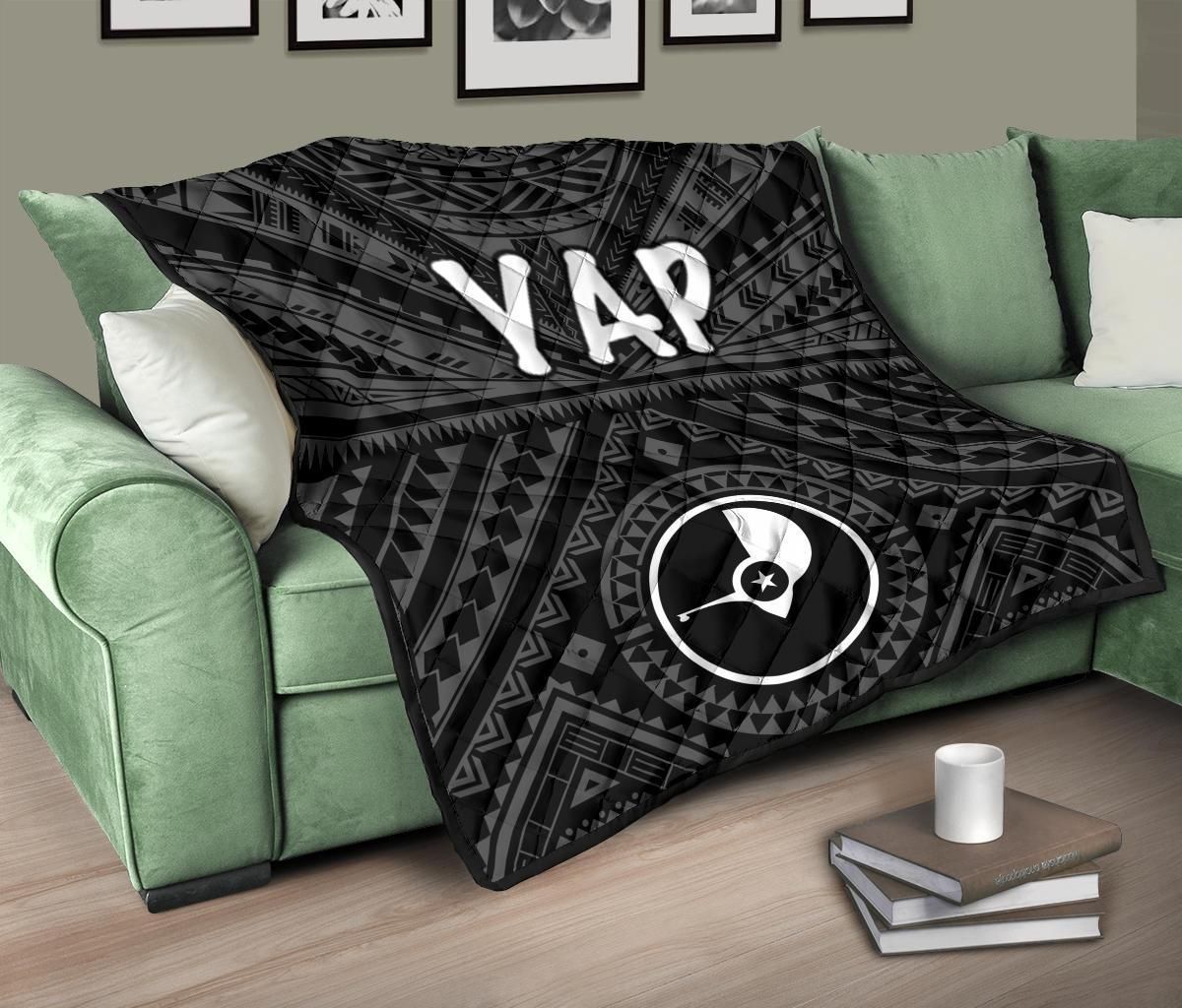 Yap Premium Quilt - Yap Seal With Polynesian Tattoo Style