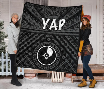 Yap Premium Quilt - Yap Seal With Polynesian Tattoo Style