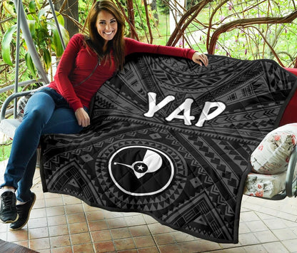 Yap Premium Quilt - Yap Seal With Polynesian Tattoo Style