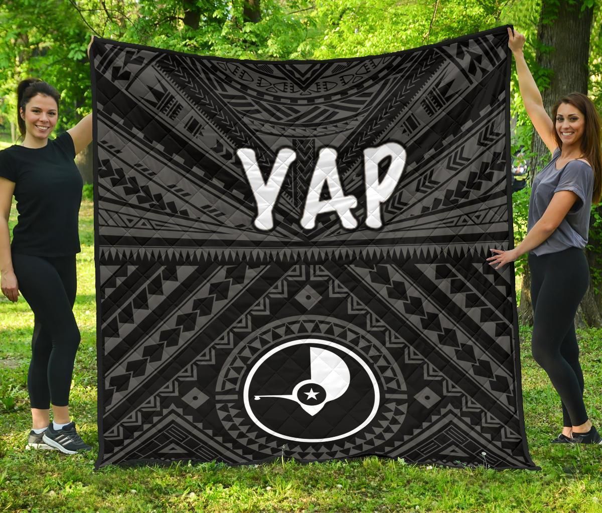 Yap Premium Quilt - Yap Seal With Polynesian Tattoo Style