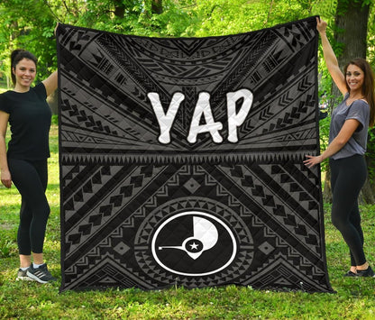 Yap Premium Quilt - Yap Seal With Polynesian Tattoo Style