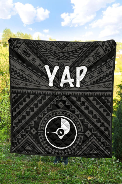 Yap Premium Quilt - Yap Seal With Polynesian Tattoo Style
