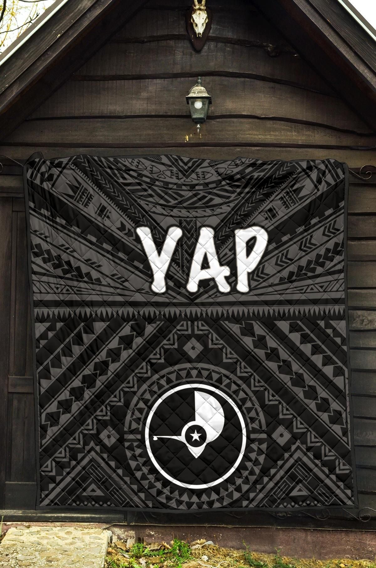 Yap Premium Quilt - Yap Seal With Polynesian Tattoo Style