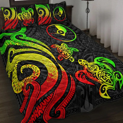 Yap Quilt Bed Set - Reggae Tentacle Turtle
