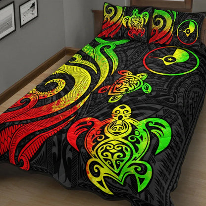 Yap Quilt Bed Set - Reggae Tentacle Turtle