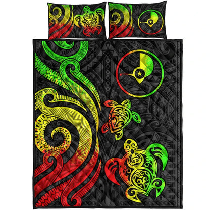 Yap Quilt Bed Set - Reggae Tentacle Turtle