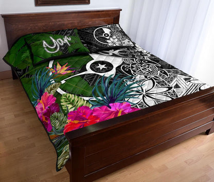 Yap Quilt Bed Set - Turtle Plumeria Banana Leaf