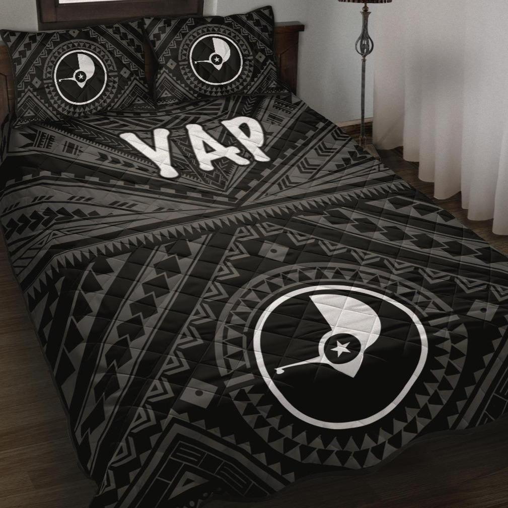 Yap Quilt Bed Set - Yap Seal With Polynesian Tattoo Style