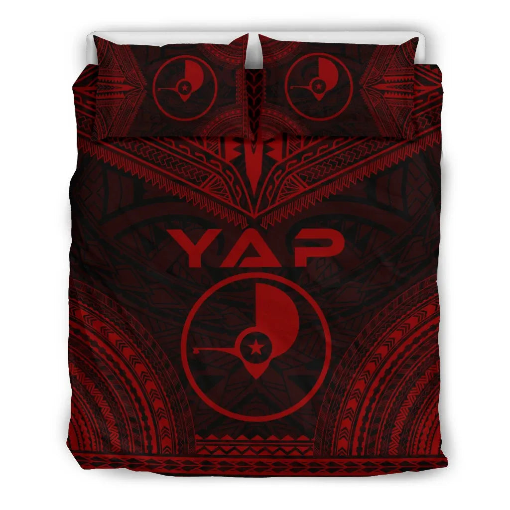 Yap Polynesian Chief Duvet Cover Set - Red Version