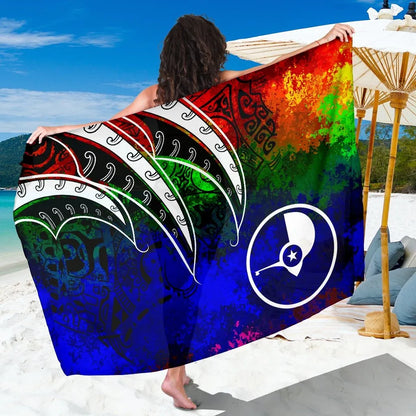 Yap Sarong - Tropical Leaf Rainbow Color