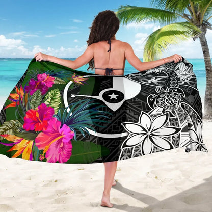 Yap Sarong - Turtle Plumeria Banana Leaf