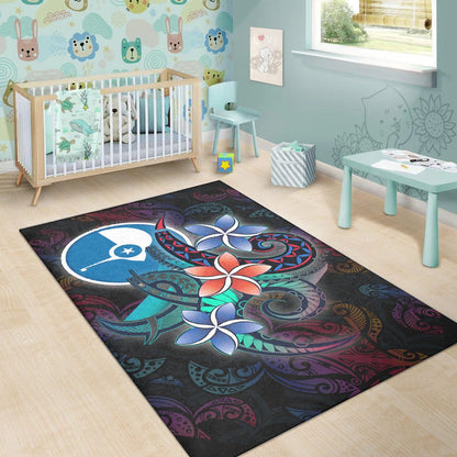 Yap State Area Rug - Plumeria Flowers Style
