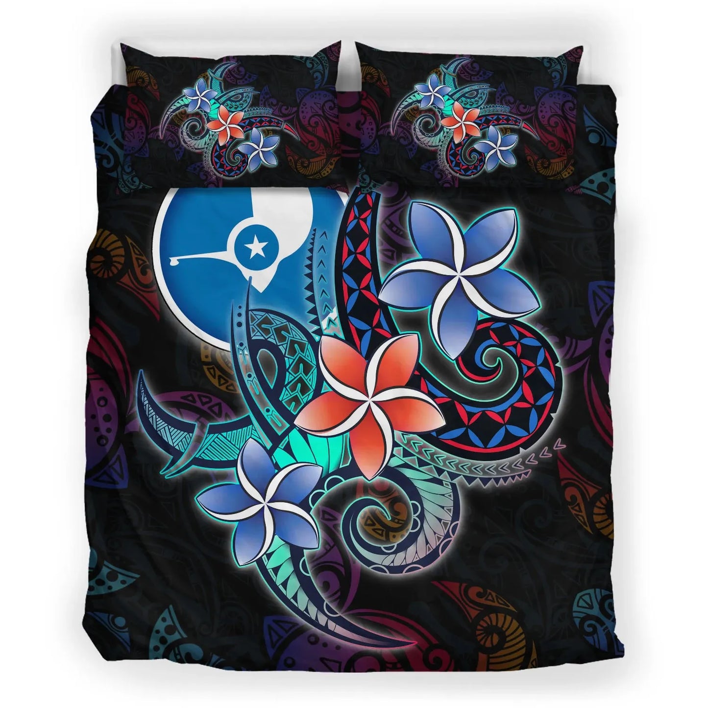 Yap State Bedding Set - Plumeria Flowers Style