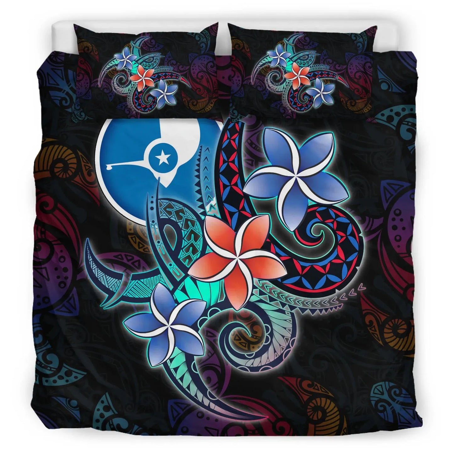 Yap State Bedding Set - Plumeria Flowers Style