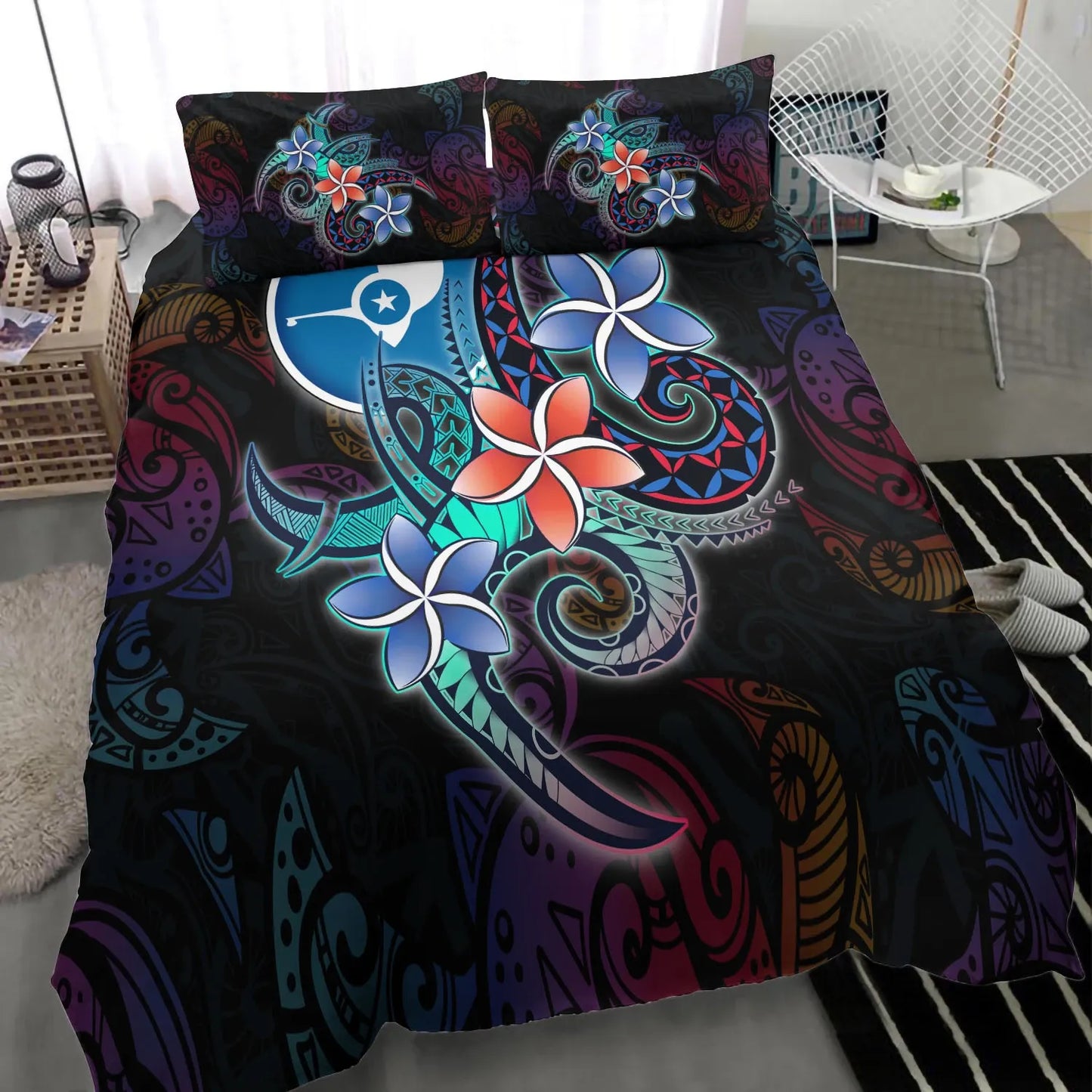 Yap State Bedding Set - Plumeria Flowers Style