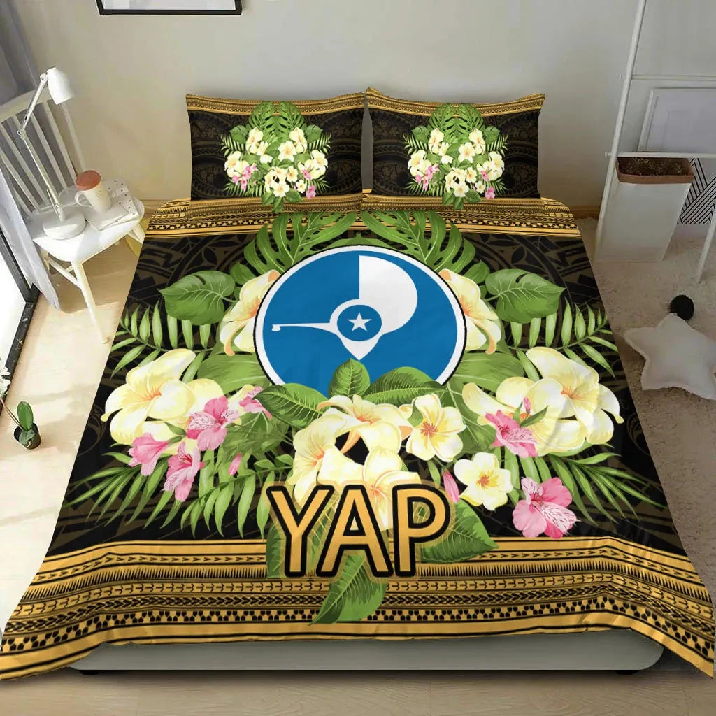 Yap State Bedding Set - Polynesian Gold Patterns Collection