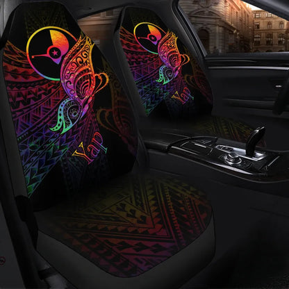 Yap State Car Seat Cover - Butterfly Polynesian Style