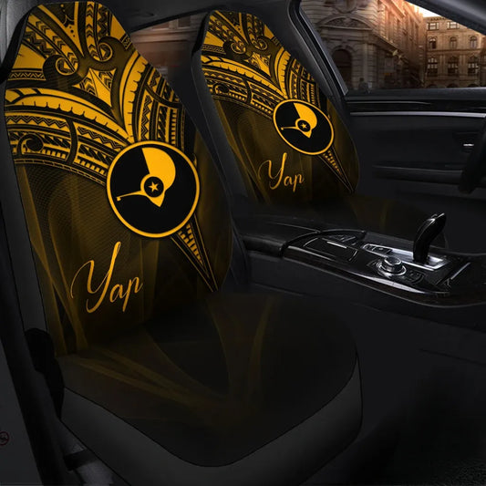 Yap State Car Seat Cover - Gold Color Cross Style
