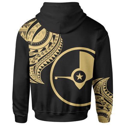 Yap State Custom Personalised Hoodie - Yap State Tatau Gold Patterns