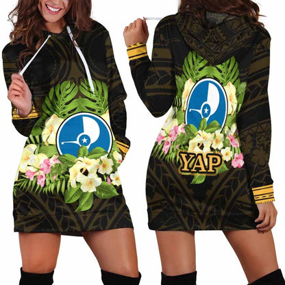 Yap State Hoodie Dress - Polynesian Gold Patterns Collection