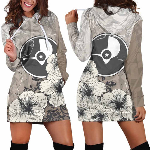 Yap State Hoodie Dress -Vintage Luxury Floral Style
