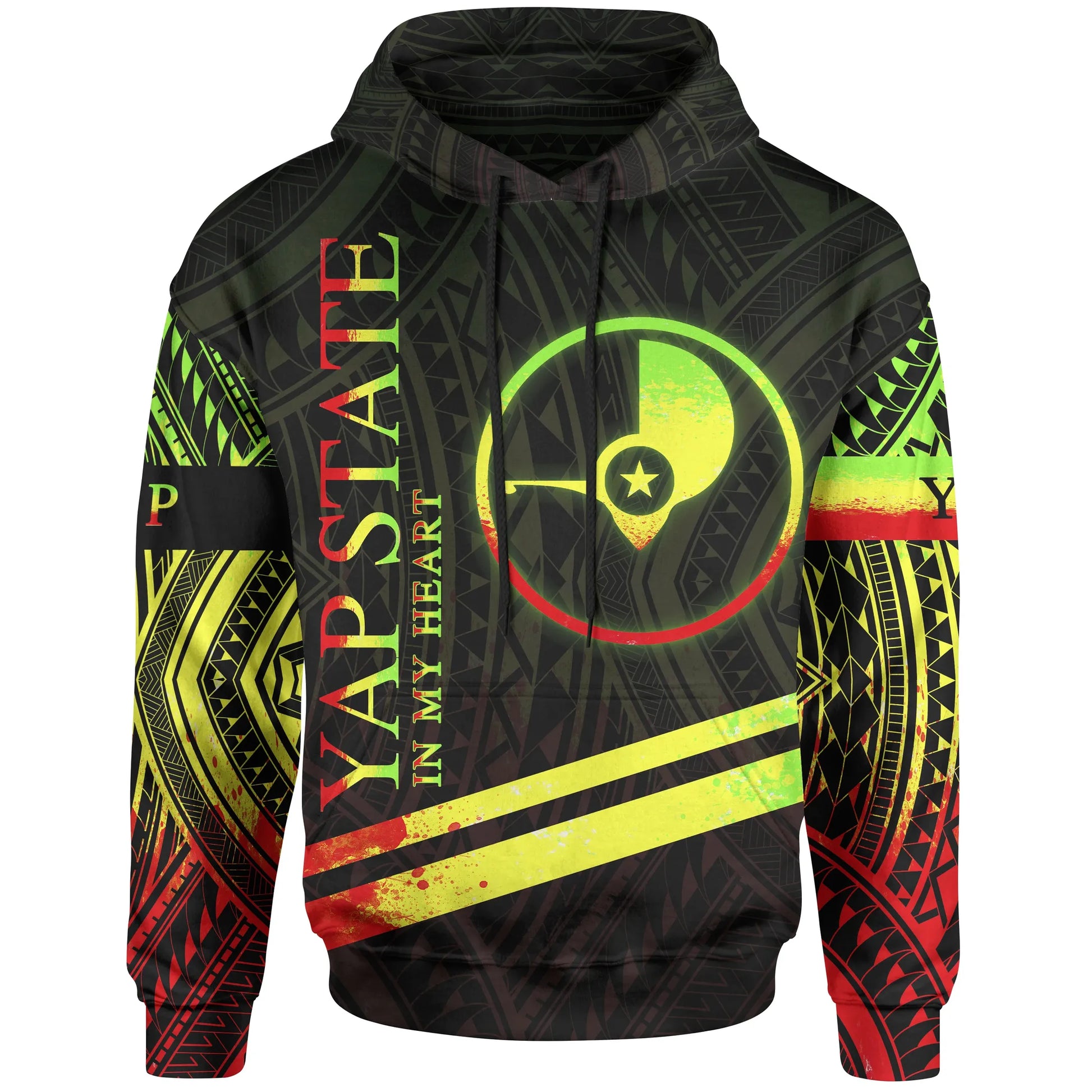 Yap State Hoodie - In My Heart Style Reggae Polynesian Patterns