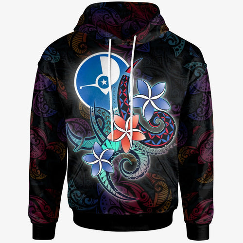 Yap State Hoodie - Plumeria Flowers Style