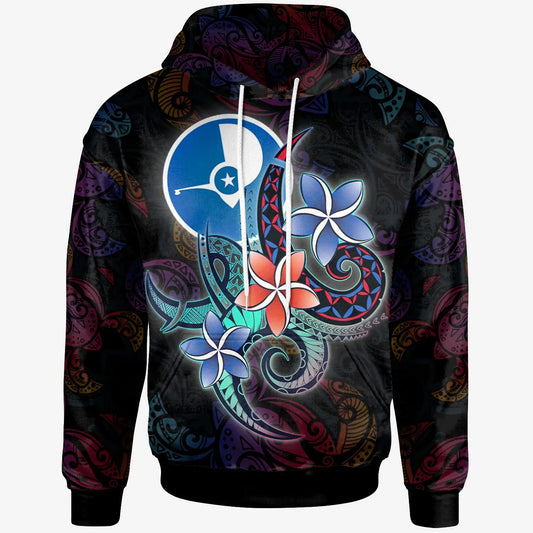 Yap State Hoodie - Plumeria Flowers Style
