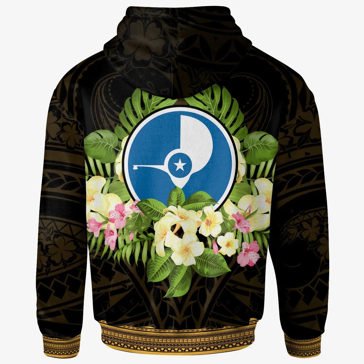 Yap State Hoodie - Polynesian Gold Patterns Collection