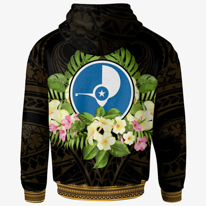 Yap State Hoodie - Polynesian Gold Patterns Collection