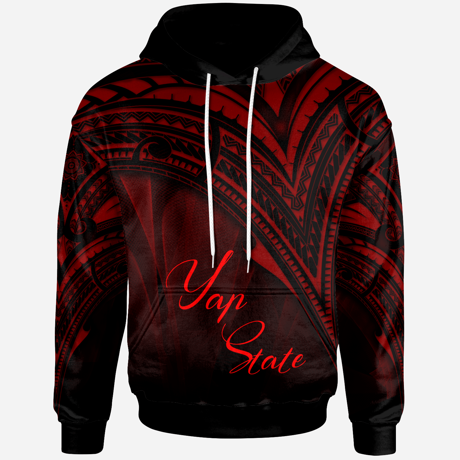 Yap State Hoodie - Red Color Cross Style