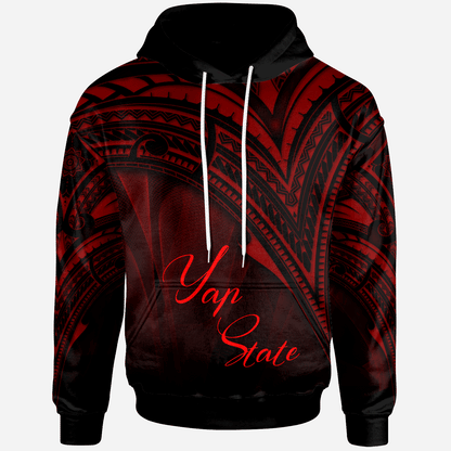 Yap State Hoodie - Red Color Cross Style