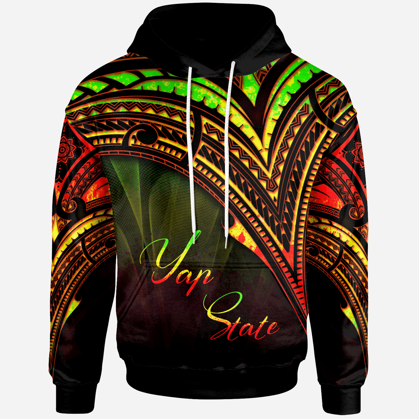 Yap State Hoodie - Reggae Color Cross Style