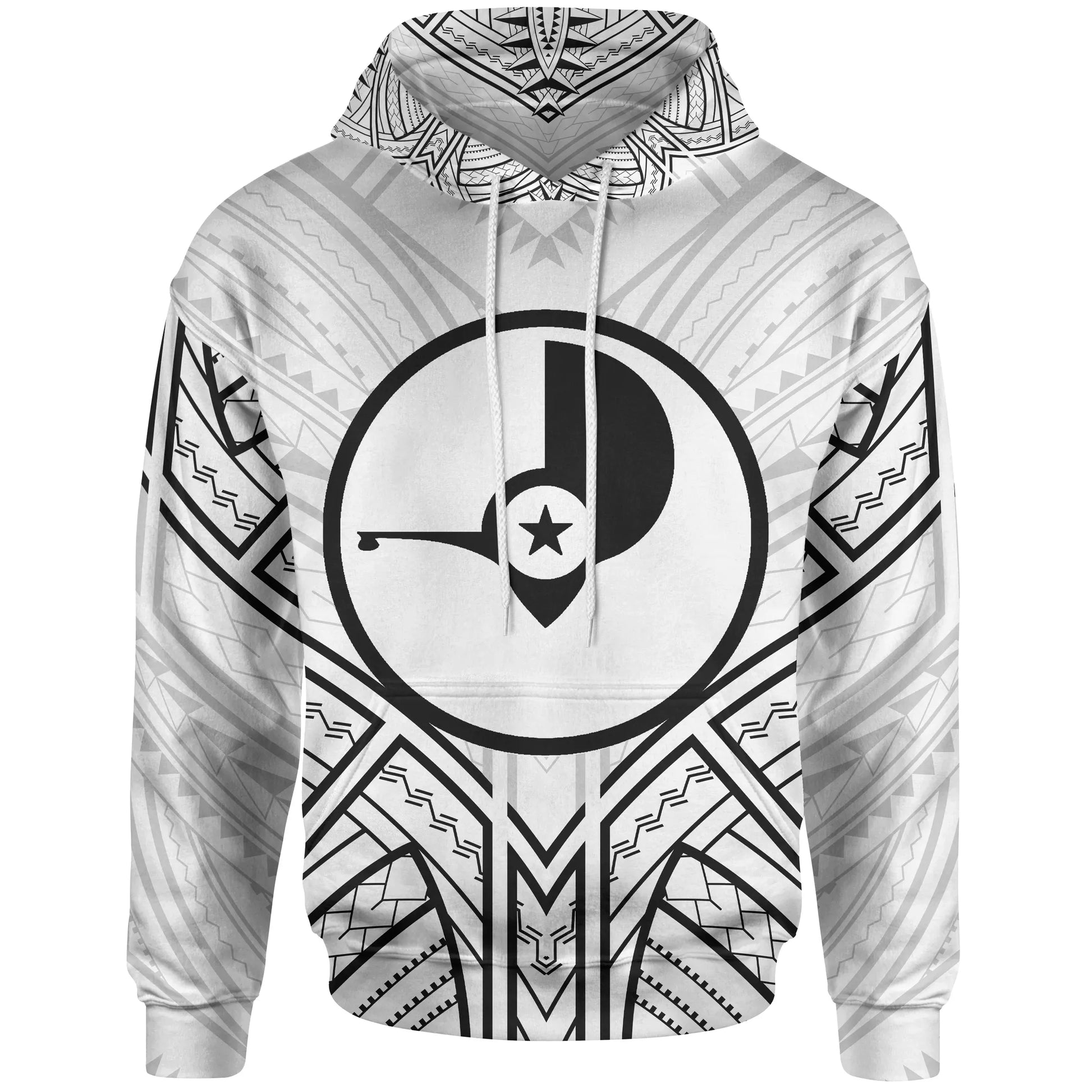 Yap State Hoodie - Yap State Seal Tribal Patterns