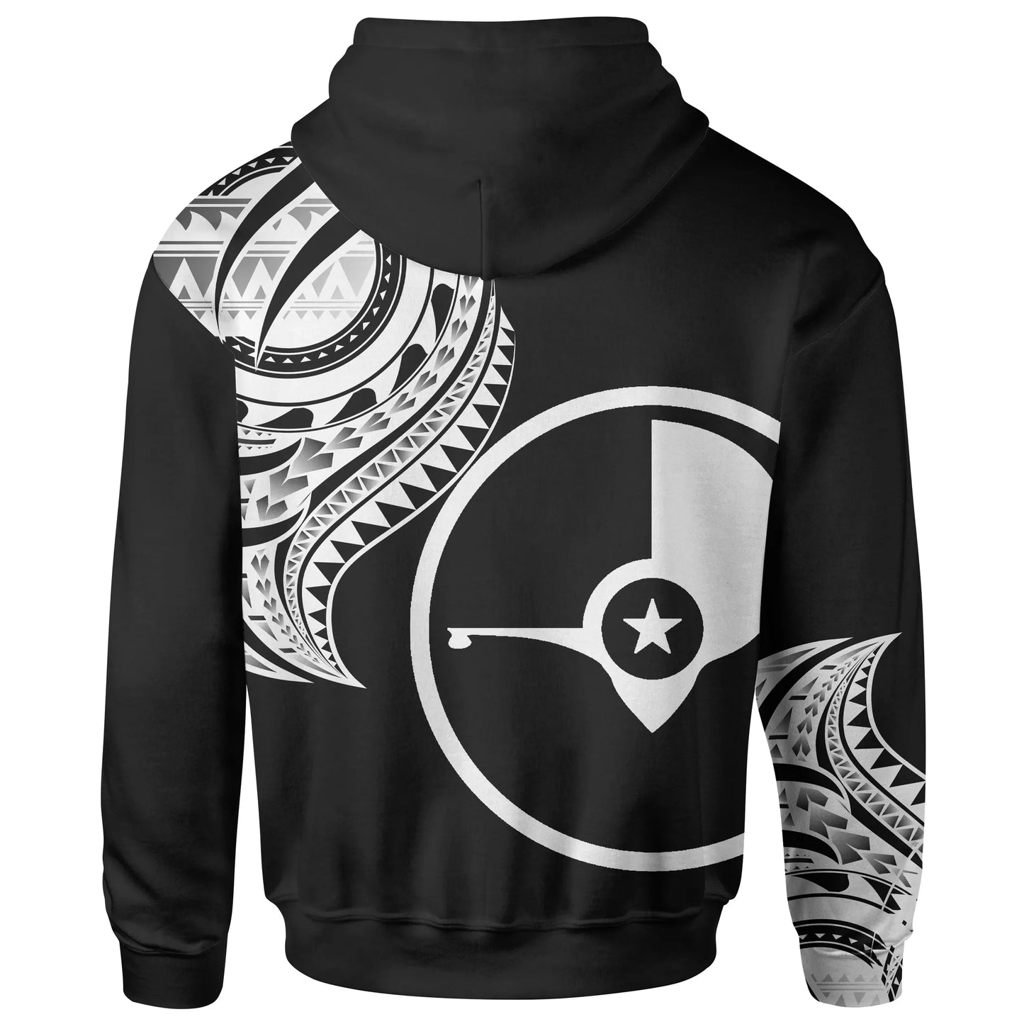 Yap State Hoodie - Yap State Tatau White Patterns With Coat Of Arms