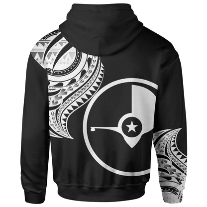 Yap State Hoodie - Yap State Tatau White Patterns With Coat Of Arms