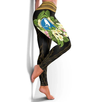 Yap State Legging - Polynesian Gold Patterns Collection