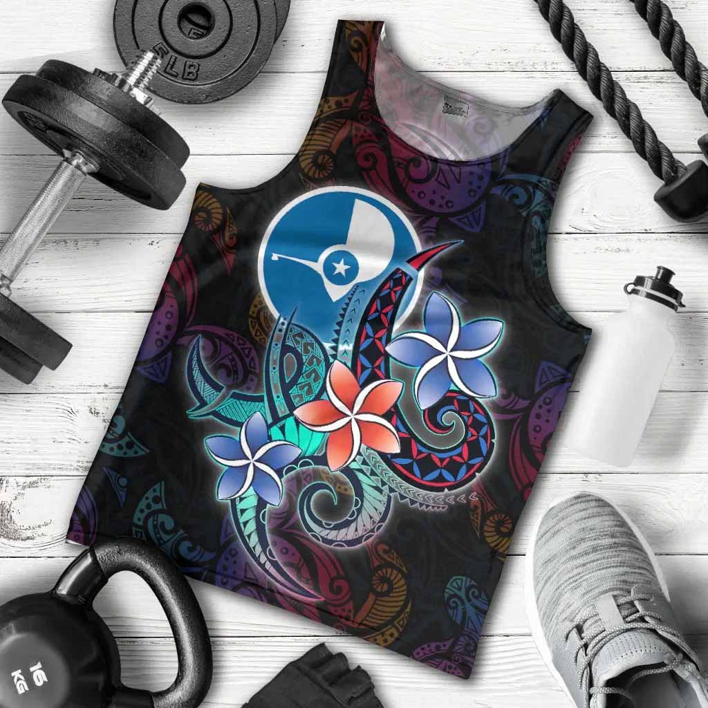 Yap State Men Tank Top - Plumeria Flowers Style