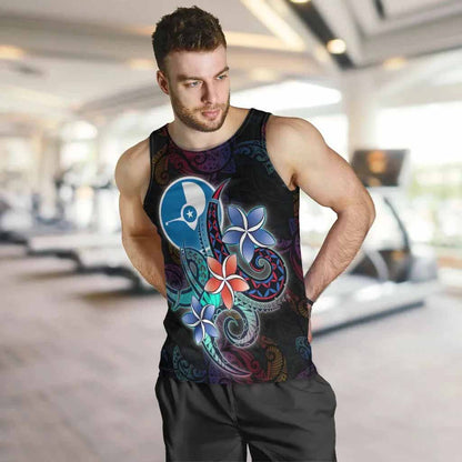 Yap State Men Tank Top - Plumeria Flowers Style