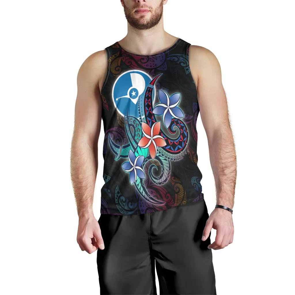 Yap State Men Tank Top - Plumeria Flowers Style