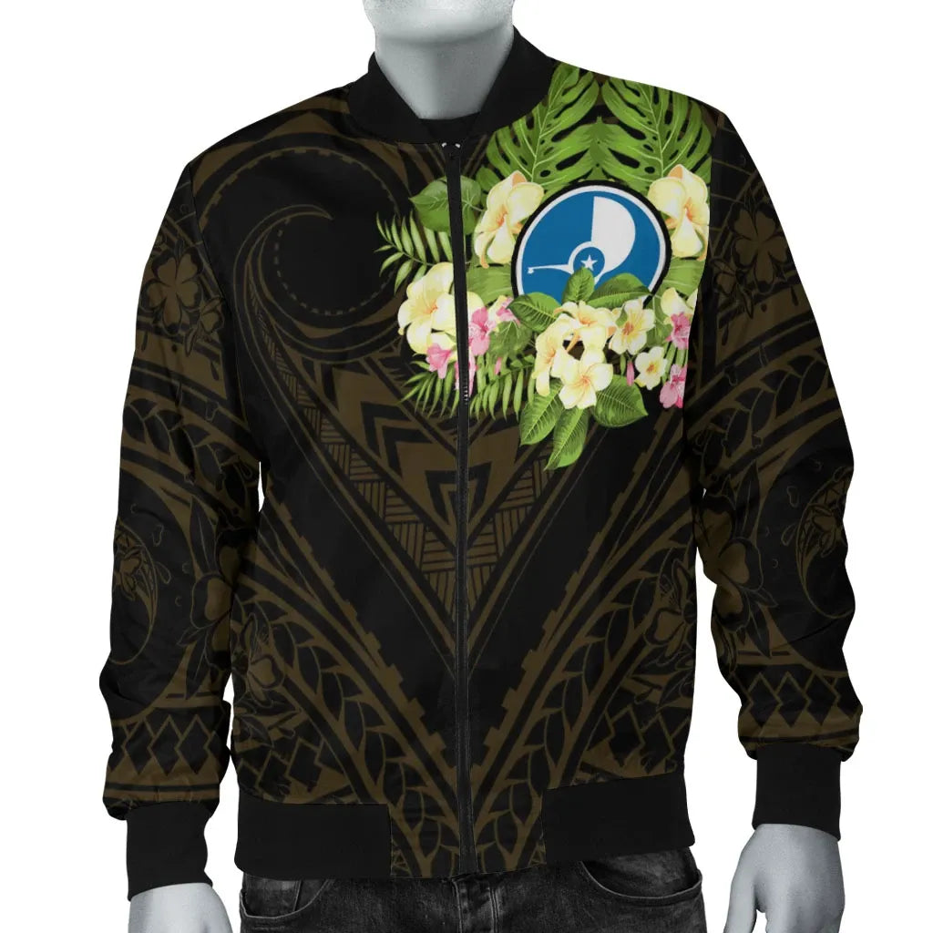 Yap State Bomber Jacket - Polynesian Gold Patterns Collection