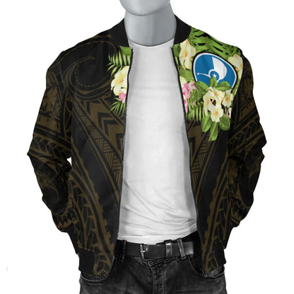 Yap State Bomber Jacket - Polynesian Gold Patterns Collection
