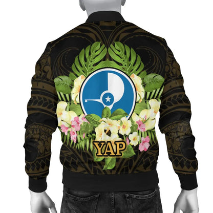 Yap State Bomber Jacket - Polynesian Gold Patterns Collection