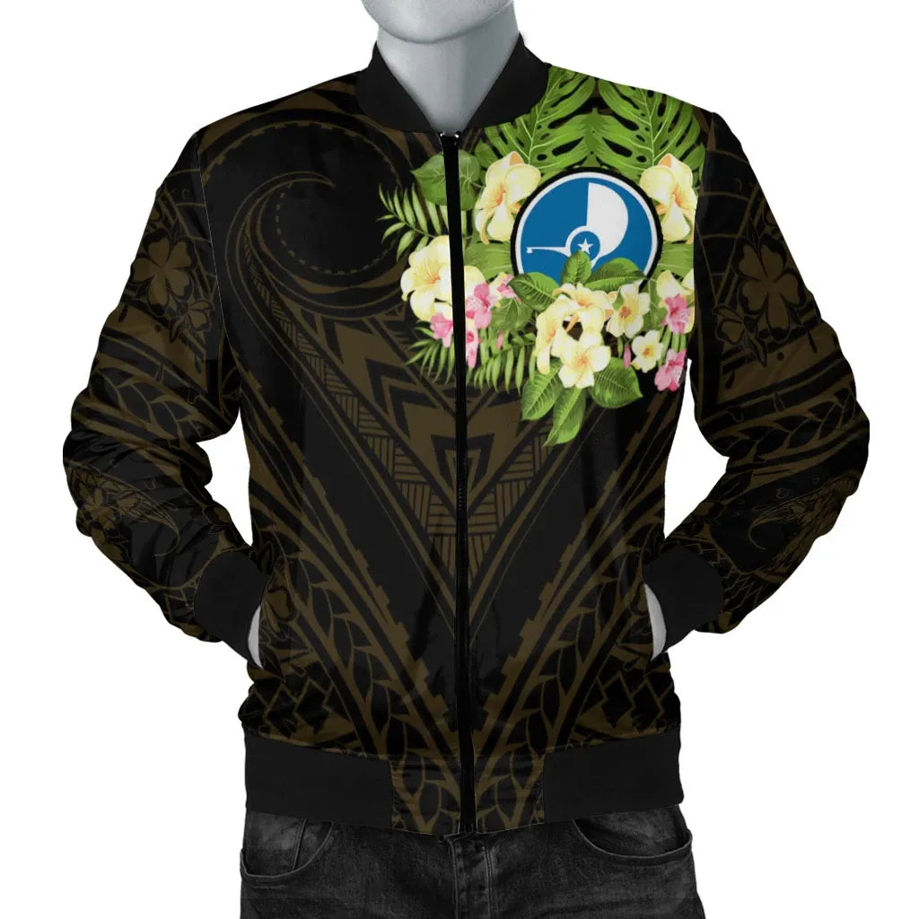 Yap State Bomber Jacket - Polynesian Gold Patterns Collection