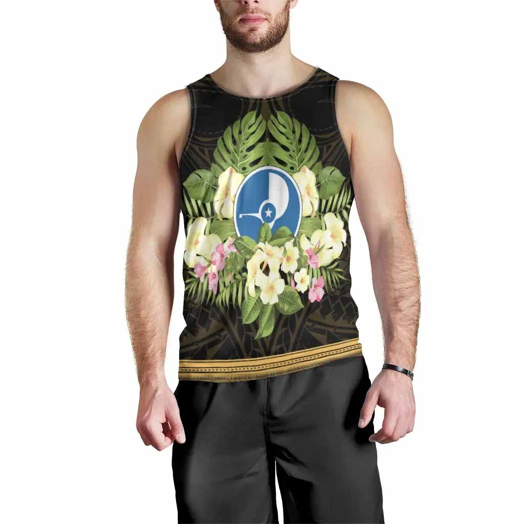 Yap State Men Tank Top - Polynesian Gold Patterns Collection